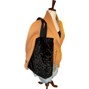 Victoria’s Secret Black Quilted Velour Tote Bag Y2K Early 2000s